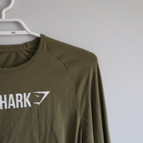 Gymshark Women's Green Sz XS/S Active Graphic Cropped Ribbon Tie Long Sleeve Top - Picture 6 of 11